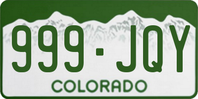 CO license plate 999JQY