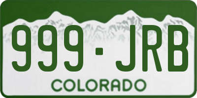 CO license plate 999JRB
