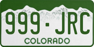 CO license plate 999JRC