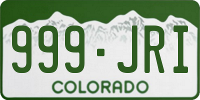 CO license plate 999JRI