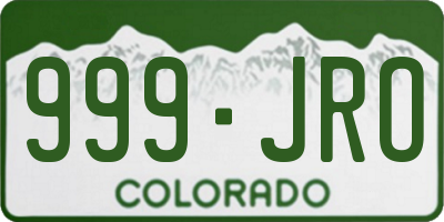 CO license plate 999JRO