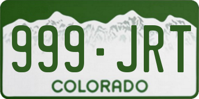 CO license plate 999JRT