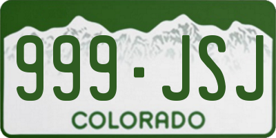 CO license plate 999JSJ