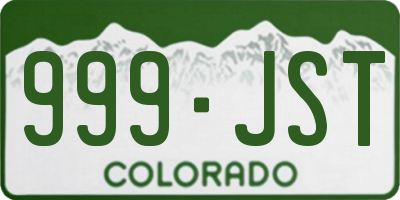 CO license plate 999JST