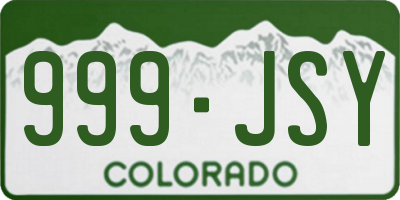 CO license plate 999JSY