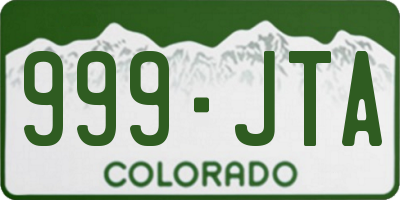 CO license plate 999JTA