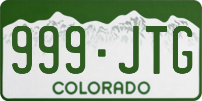 CO license plate 999JTG