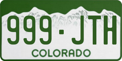 CO license plate 999JTH