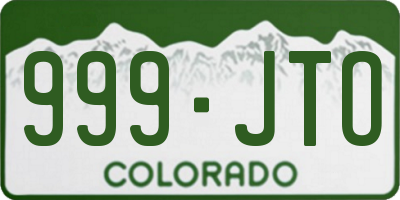 CO license plate 999JTO