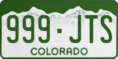 CO license plate 999JTS