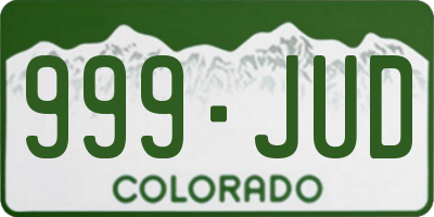 CO license plate 999JUD