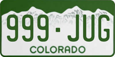 CO license plate 999JUG