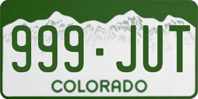 CO license plate 999JUT