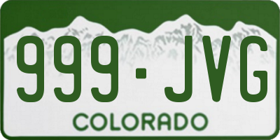 CO license plate 999JVG