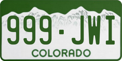 CO license plate 999JWI