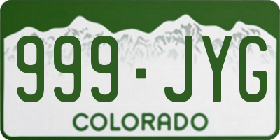 CO license plate 999JYG