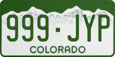 CO license plate 999JYP
