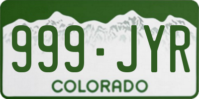 CO license plate 999JYR
