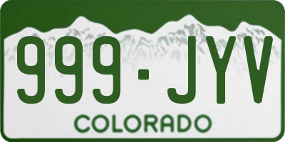 CO license plate 999JYV
