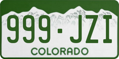 CO license plate 999JZI