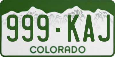 CO license plate 999KAJ