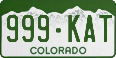 CO license plate 999KAT