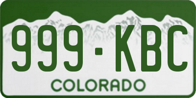 CO license plate 999KBC