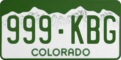 CO license plate 999KBG