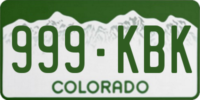 CO license plate 999KBK