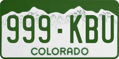 CO license plate 999KBU