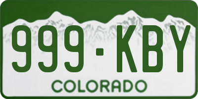 CO license plate 999KBY