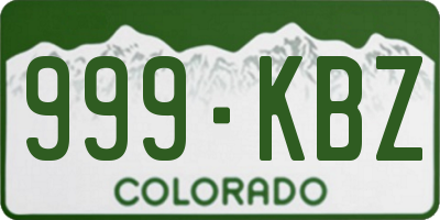 CO license plate 999KBZ