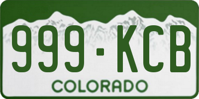 CO license plate 999KCB