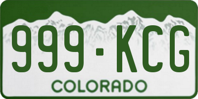 CO license plate 999KCG