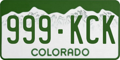 CO license plate 999KCK