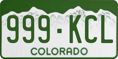 CO license plate 999KCL