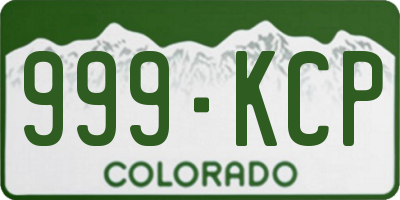 CO license plate 999KCP