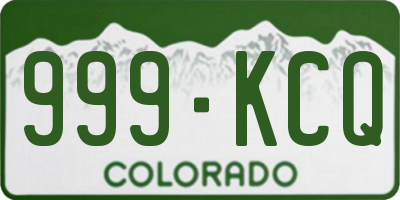CO license plate 999KCQ