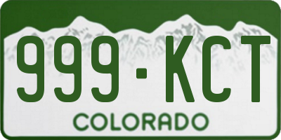 CO license plate 999KCT