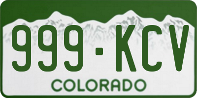 CO license plate 999KCV