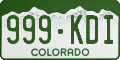CO license plate 999KDI