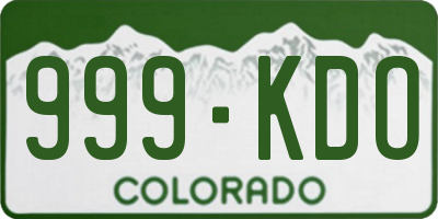 CO license plate 999KDO