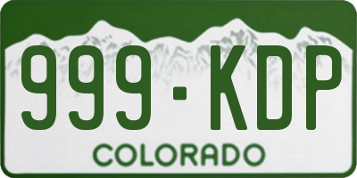 CO license plate 999KDP