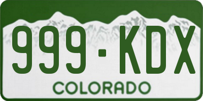 CO license plate 999KDX