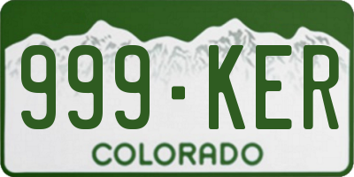 CO license plate 999KER