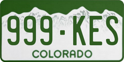 CO license plate 999KES