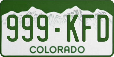 CO license plate 999KFD