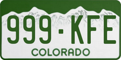 CO license plate 999KFE