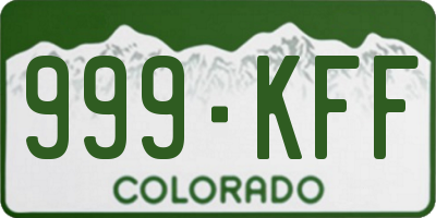 CO license plate 999KFF