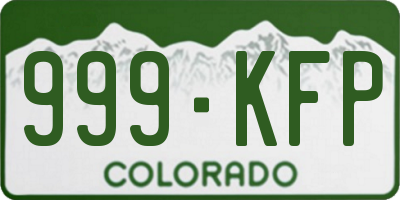 CO license plate 999KFP